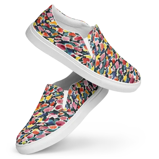 Painted Velocity on a Women's Slip-On Canvas Shoes