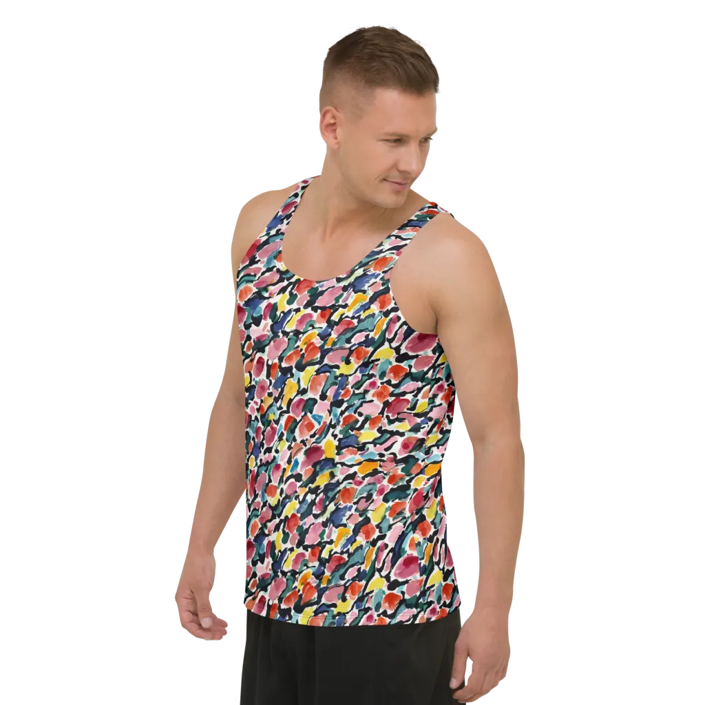 Painted Velocity on Men's Tank Top — Left Front