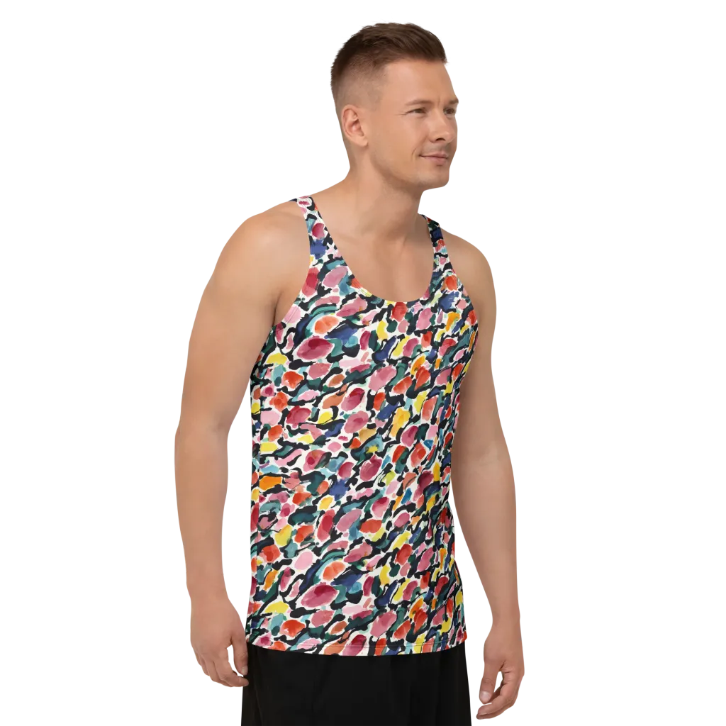 Painted Velocity on Men's Tank Top — Right Front