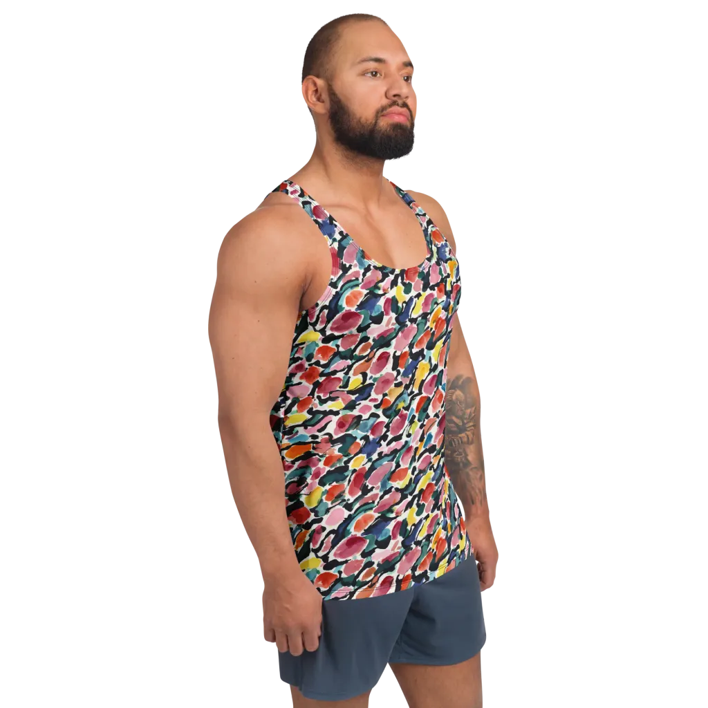 Painted Velocity on Men's Tank Top — Right Front