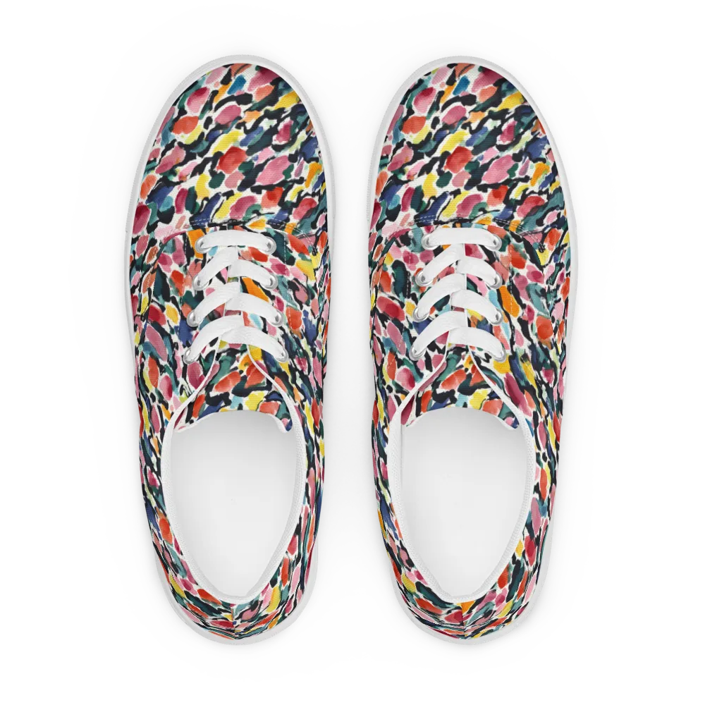 Painted Velocity on Men's Lace-Up Canvas Shoes — Front