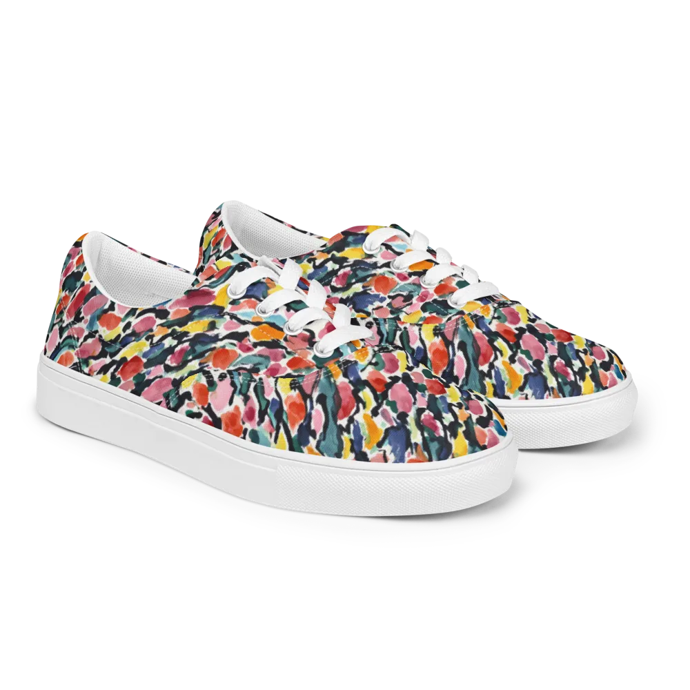 Painted Velocity on Men's Lace-Up Canvas Shoes — Right Front