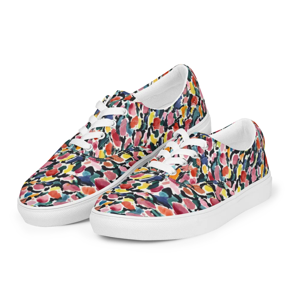 Painted Velocity on Men's Lace-Up Canvas Shoes — Left Front