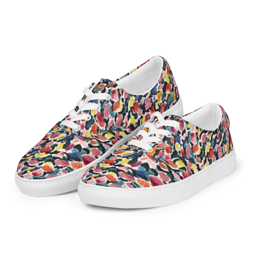 Painted Velocity on a Men's Lace-Up Canvas Shoes