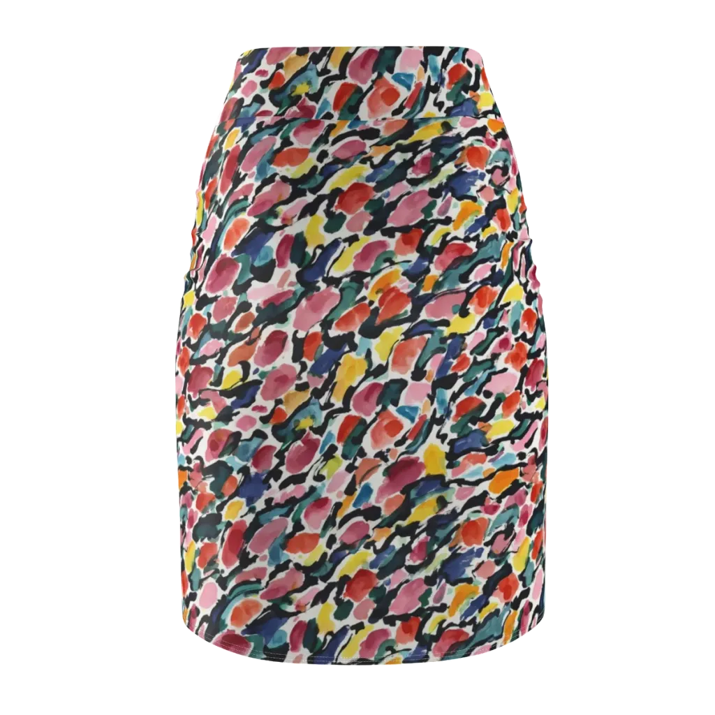 Painted Velocity on Pencil Skirt — Back