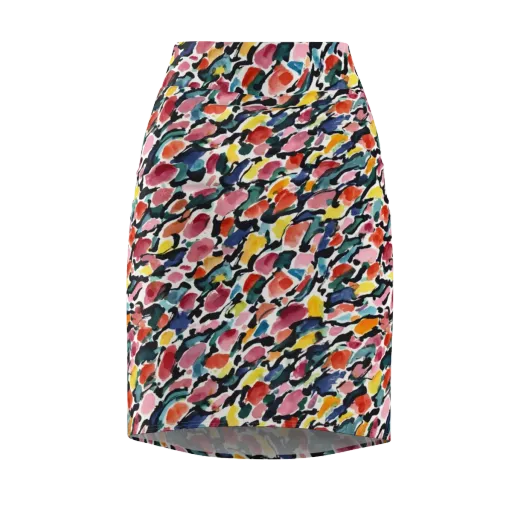 Painted Velocity on a Pencil Skirt