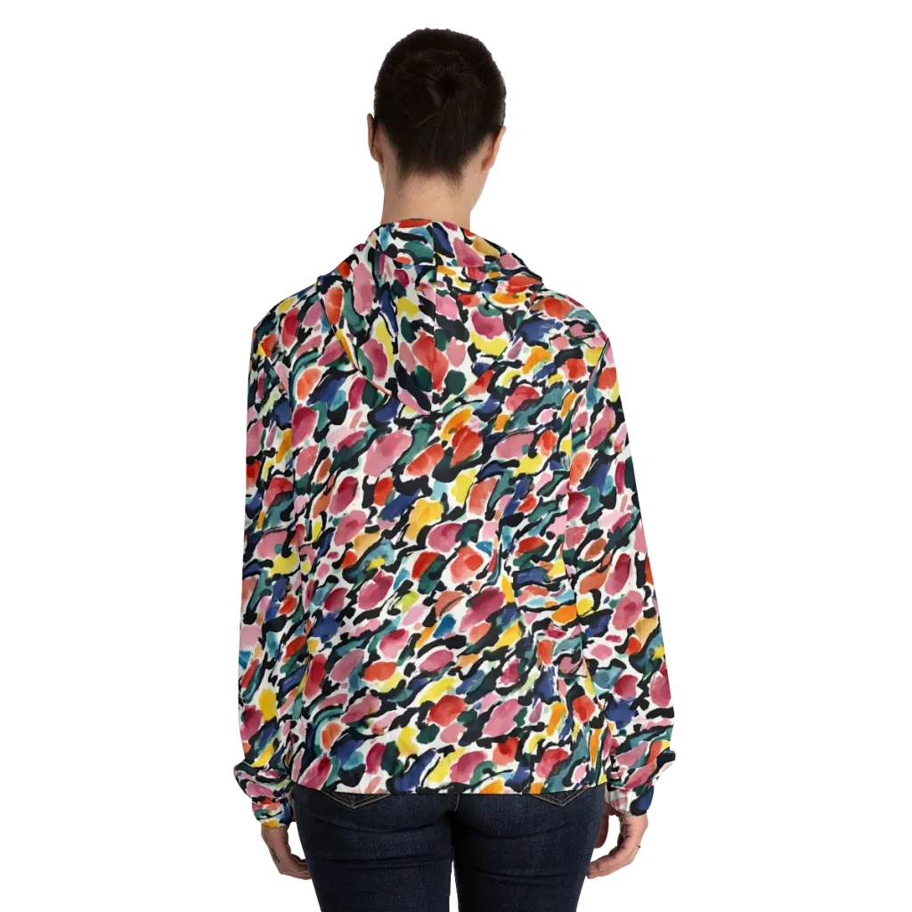 Painted Velocity on Women's Full-Zip Hoodie — Back On Person