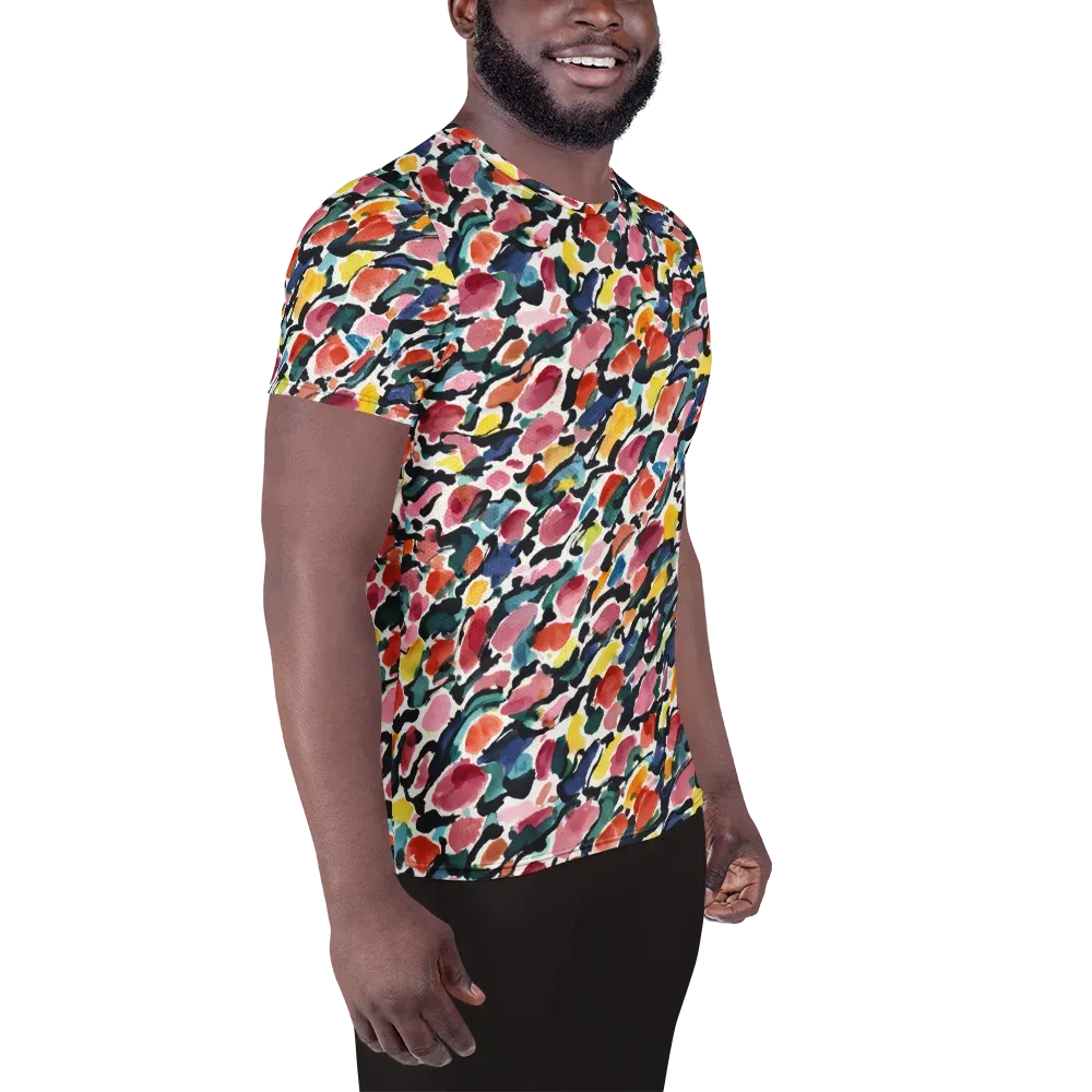 Painted Velocity on Men's Athletic T-Shirt — Right