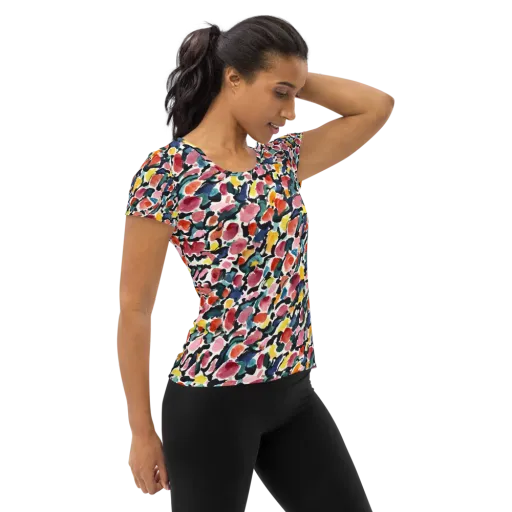 Painted Velocity on a Women's Athletic T-Shirt