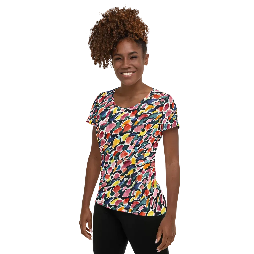 Painted Velocity on Women's Athletic T-Shirt — Left