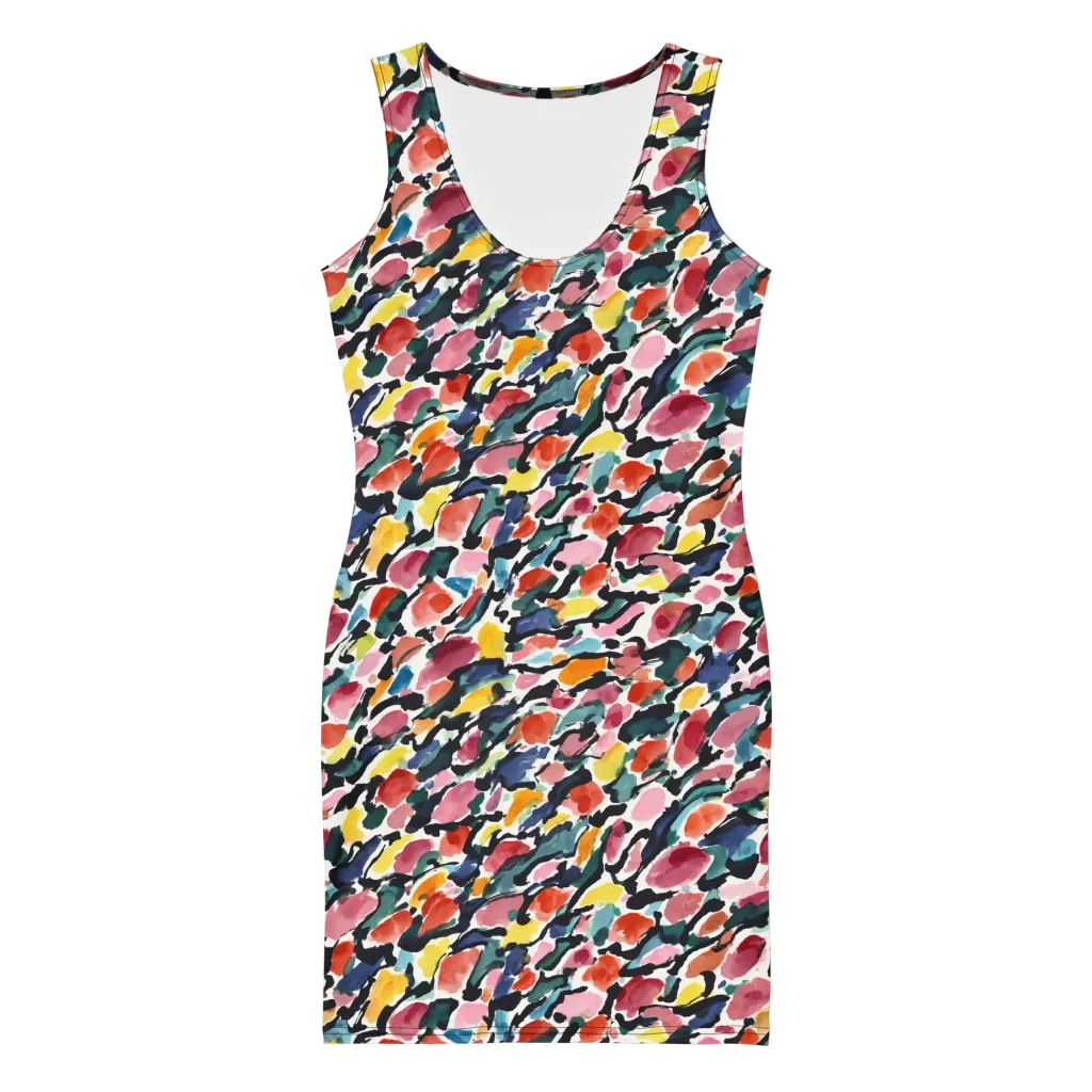 Painted Velocity on Bodycon Dress — Front