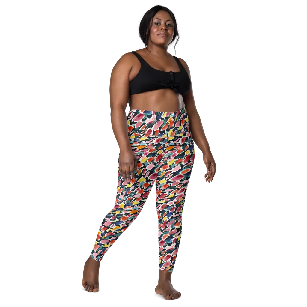 Painted Velocity on Leggings with Pockets — Front
