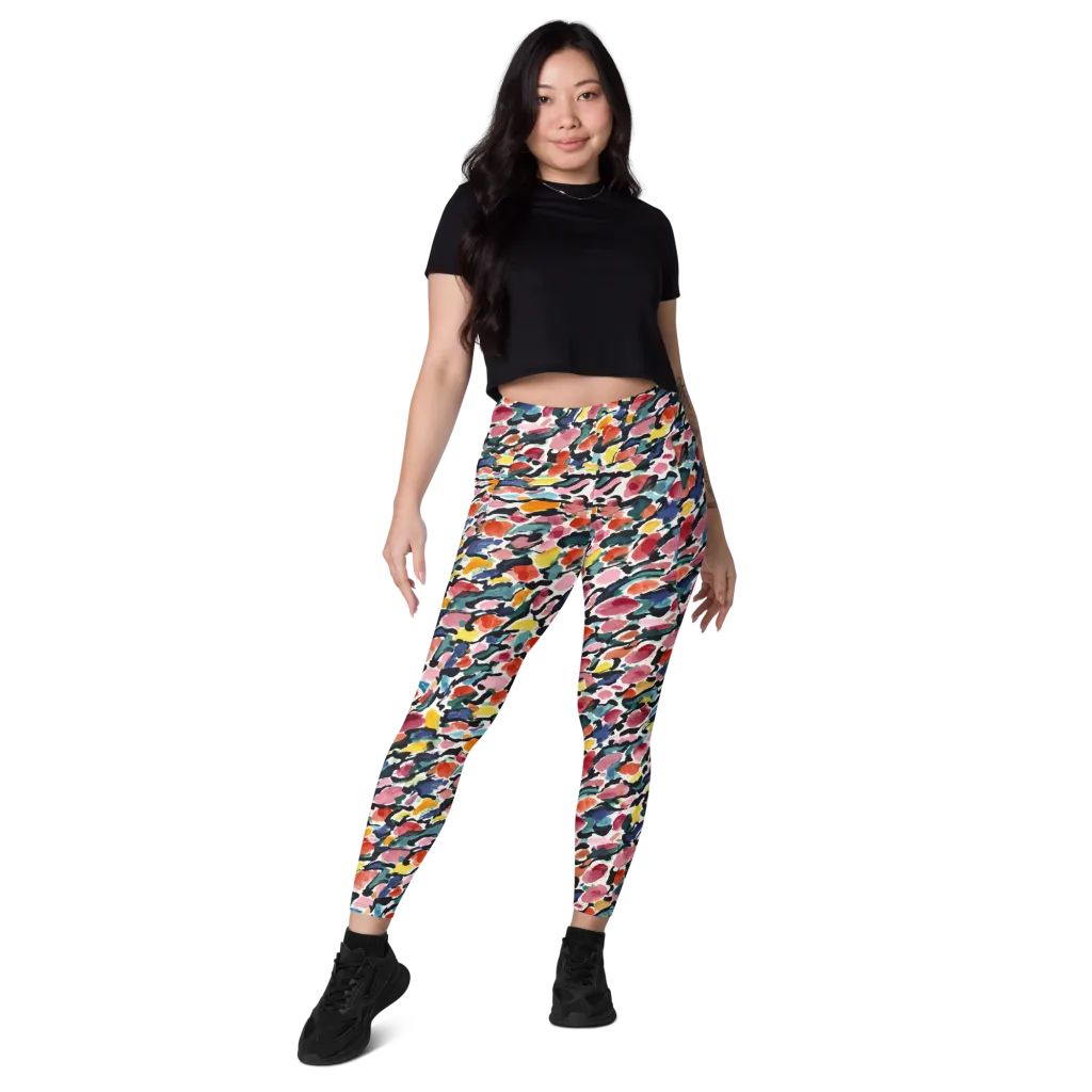 Painted Velocity on Leggings with Pockets — Front