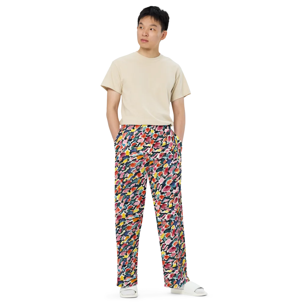 Painted Velocity on Wide-Leg Pants — Front