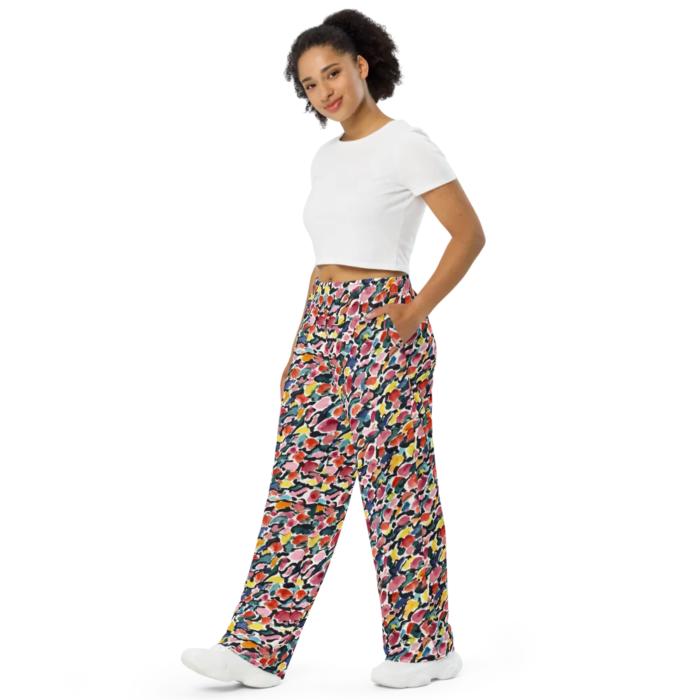 Painted Velocity on Wide-Leg Pants — Left Front