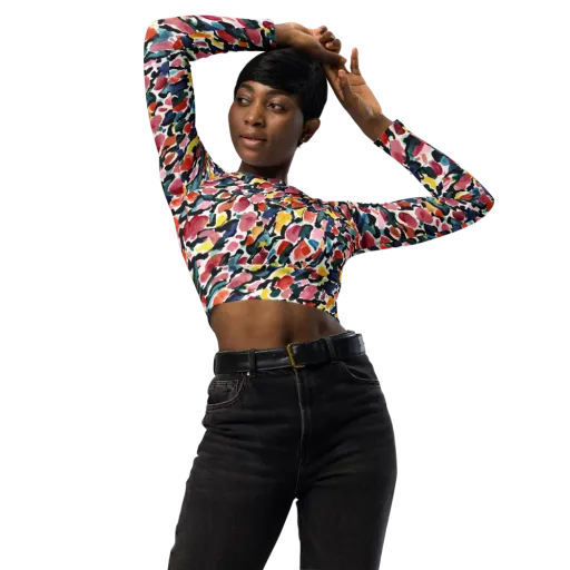 Painted Velocity on a Long Sleeve Crop Top