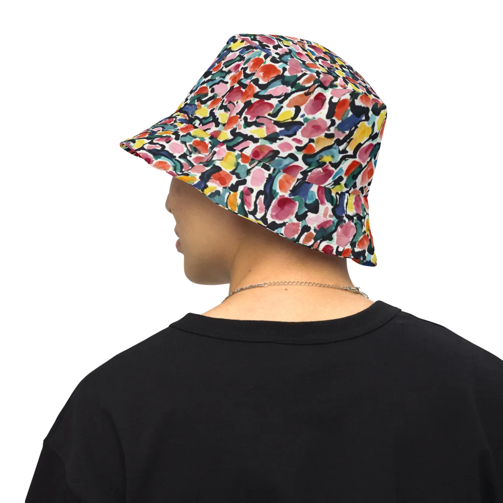 Painted Velocity on Reversible Bucket Hat — Back Inside