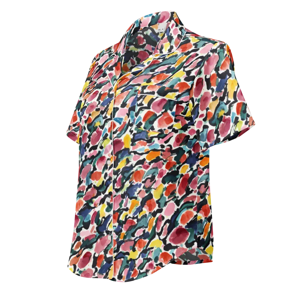 Painted Velocity on Women's Short Sleeve Pajama Top — Left Front