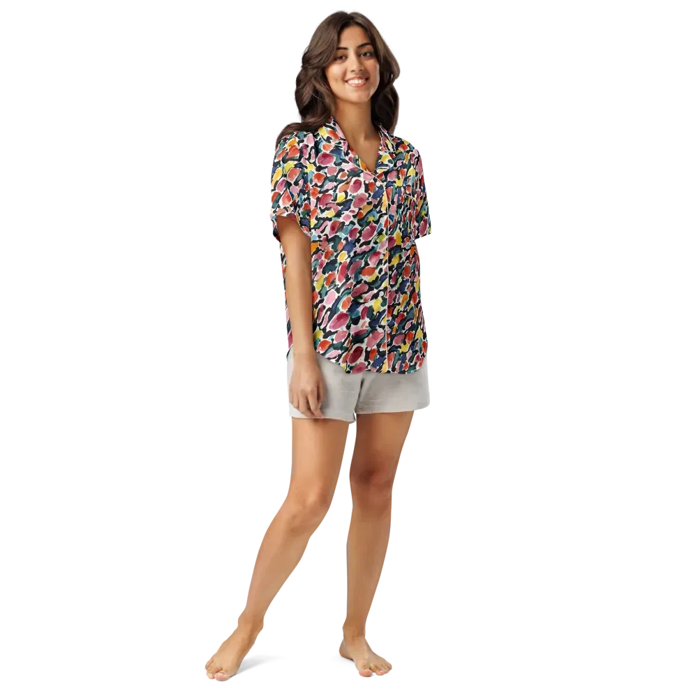 Painted Velocity on Women's Short Sleeve Pajama Top — Front