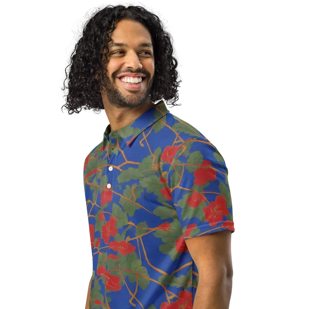 Scarlet Vine on Men's Slim Fit Polo Shirt — Left Front