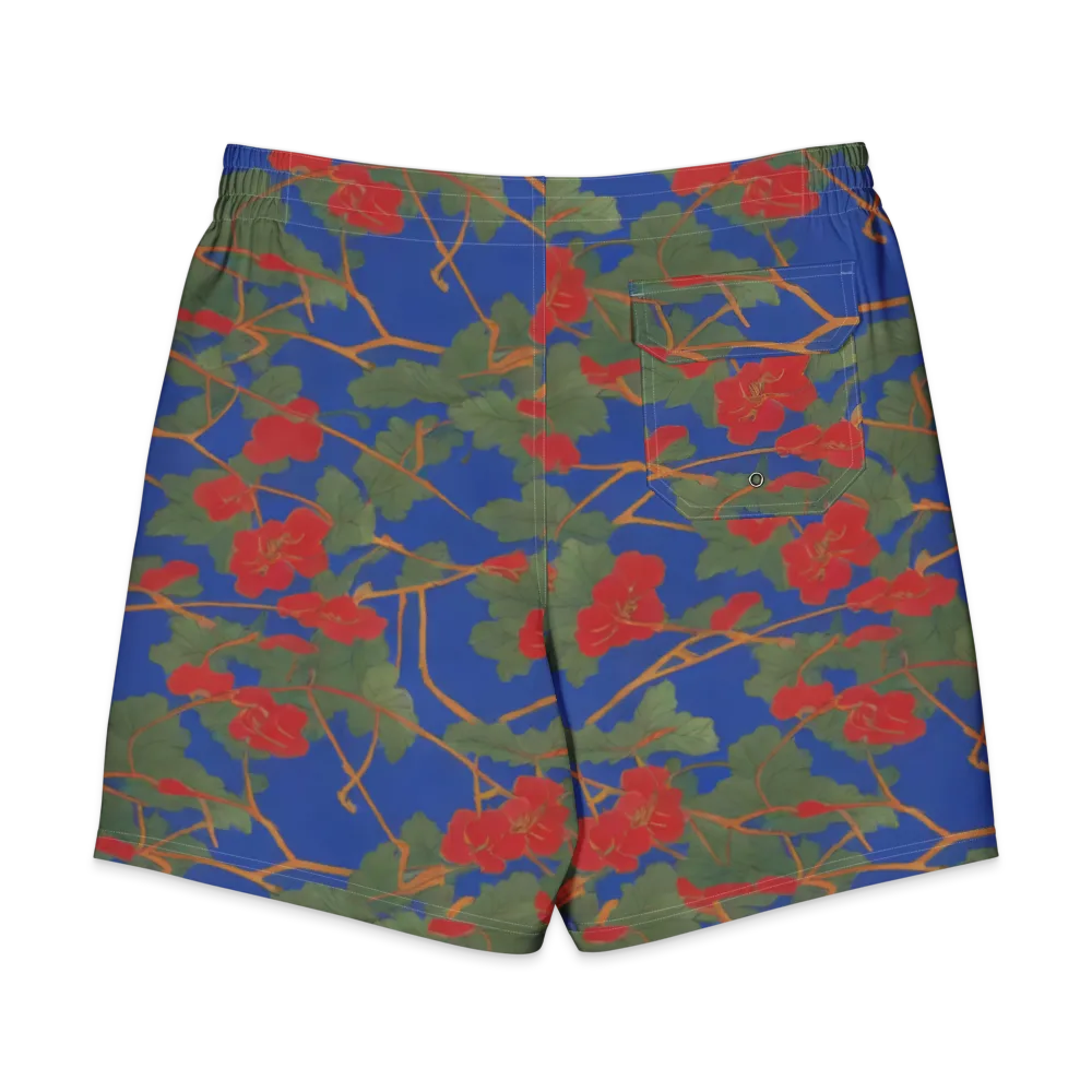 Scarlet Vine on Men's Board Shorts — Back