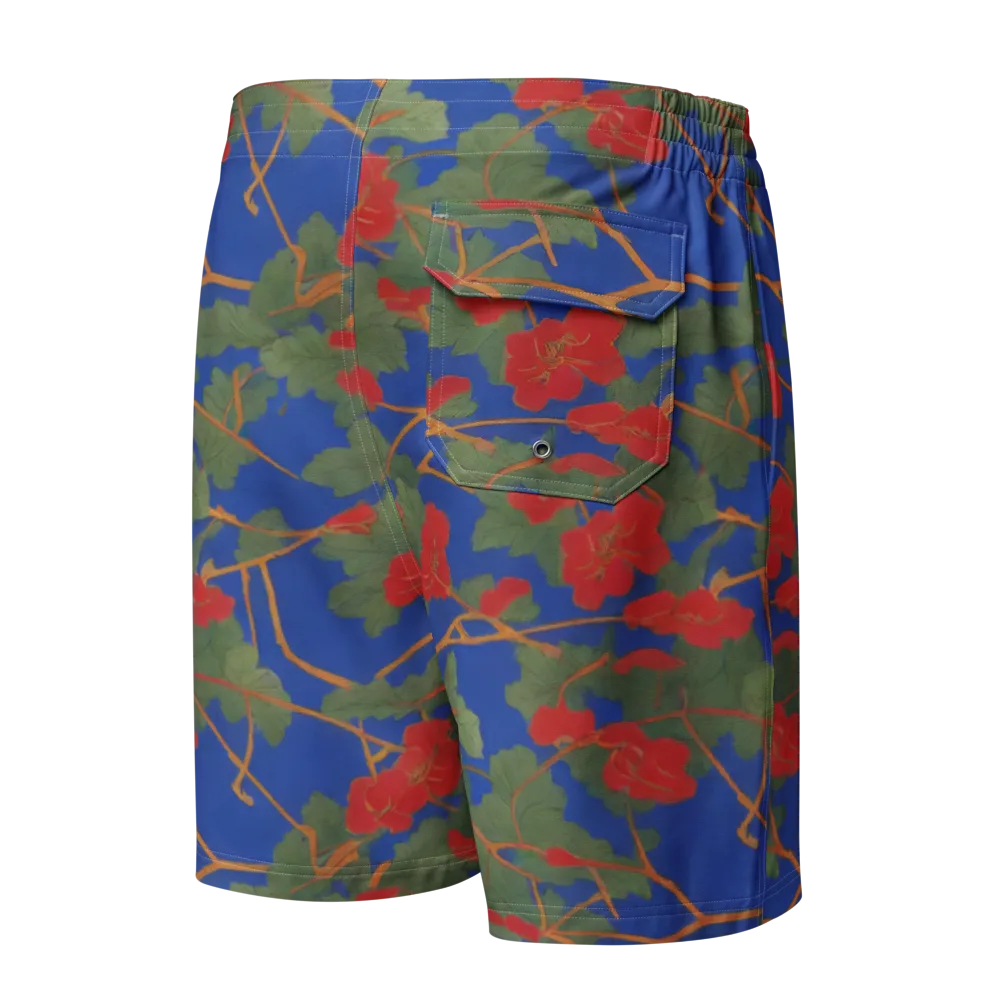 Scarlet Vine on Men's Board Shorts — Back