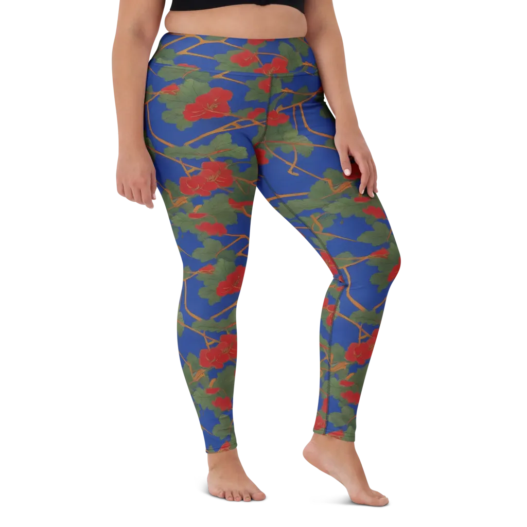 Scarlet Vine on Yoga Leggings — Front