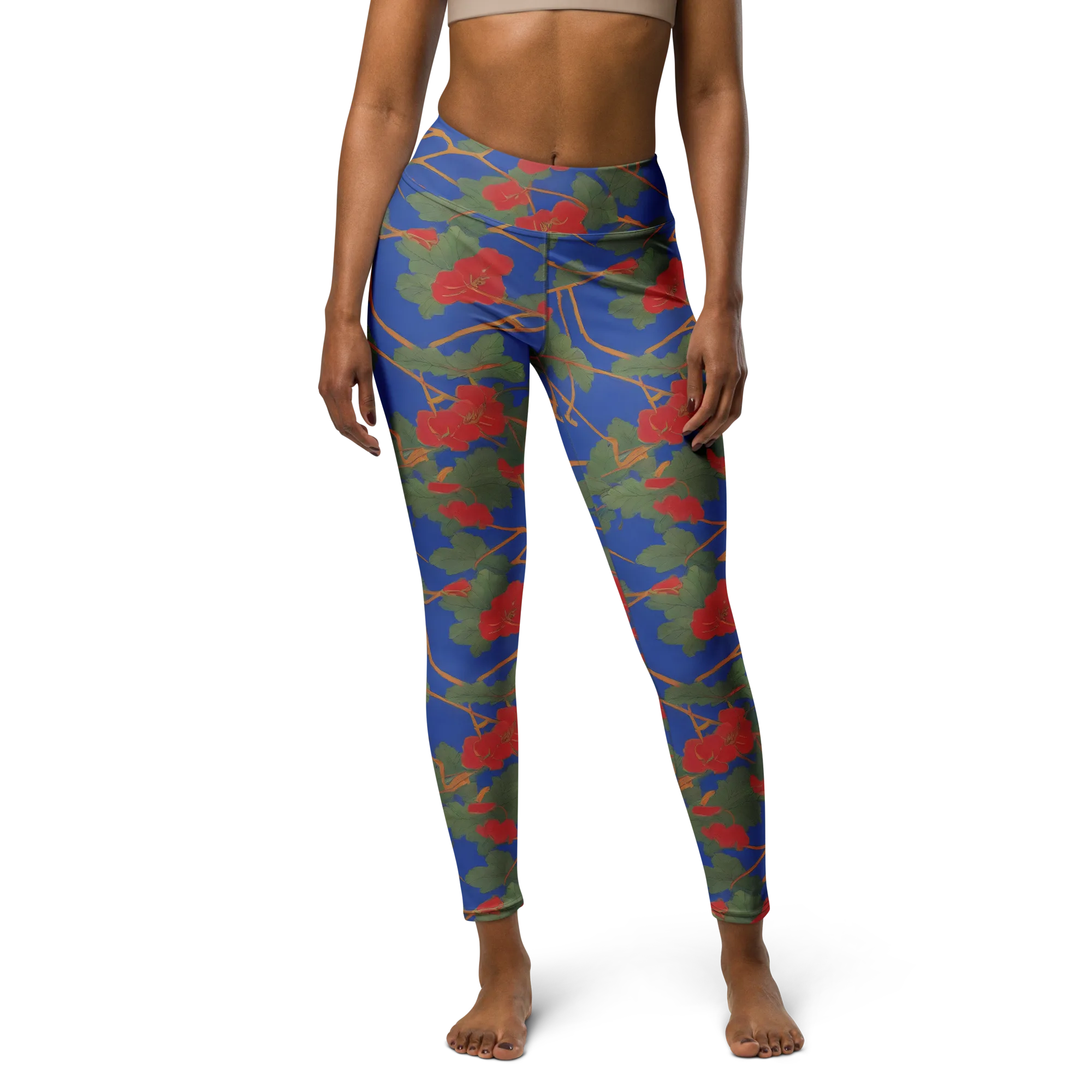 Scarlet Vine on Yoga Leggings — Front