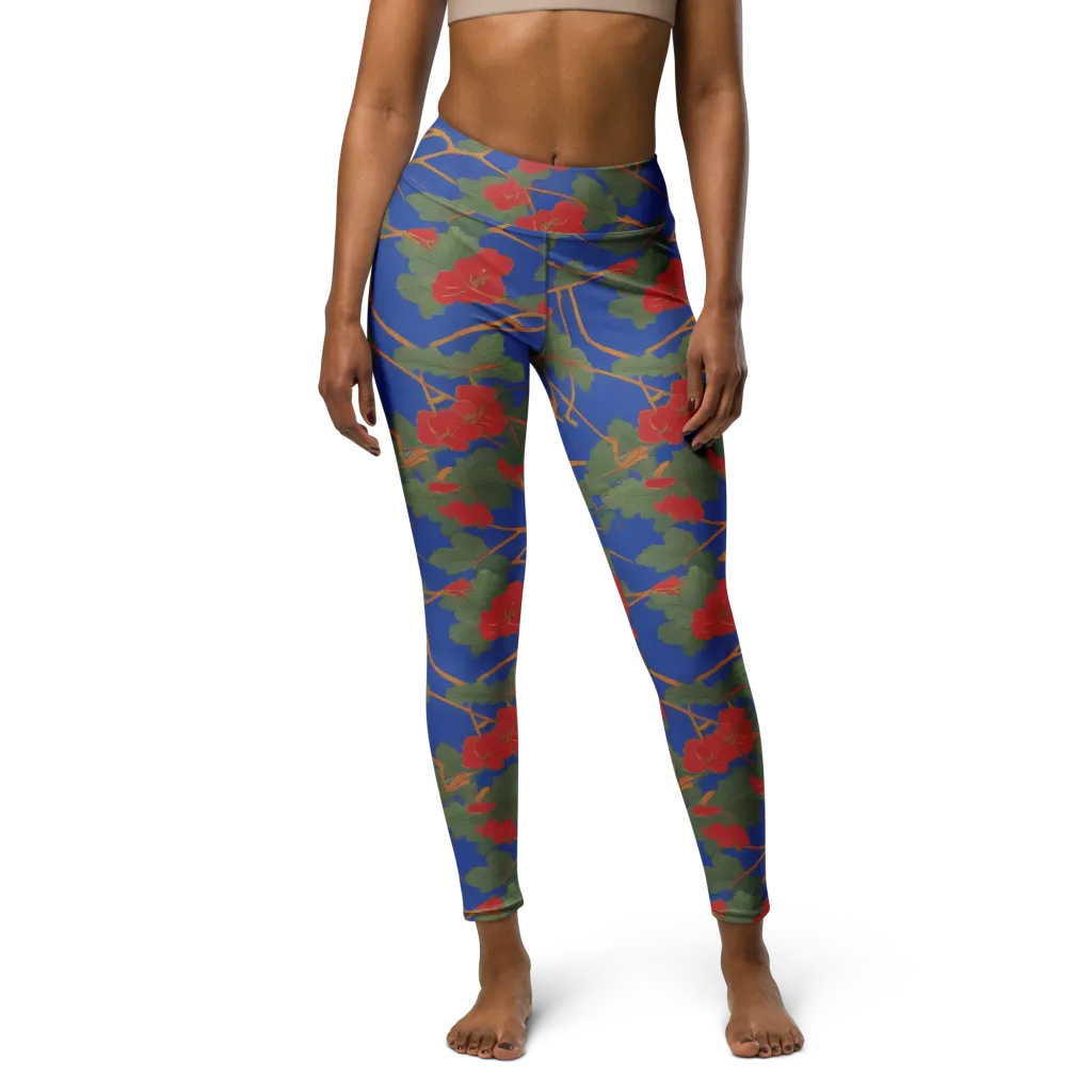 Scarlet Vine on Yoga Leggings — Front