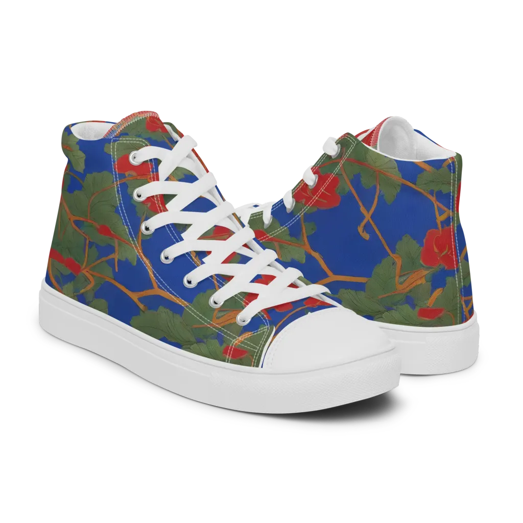 Scarlet Vine on Men's High Top Canvas Shoes — Right