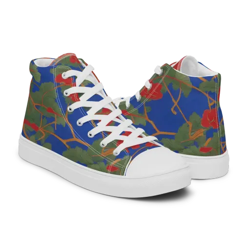 Scarlet Vine on a Men's High Top Canvas Shoes