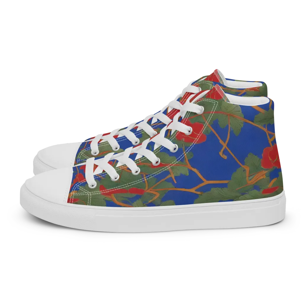 Scarlet Vine on Women's High Top Canvas Shoes — Left