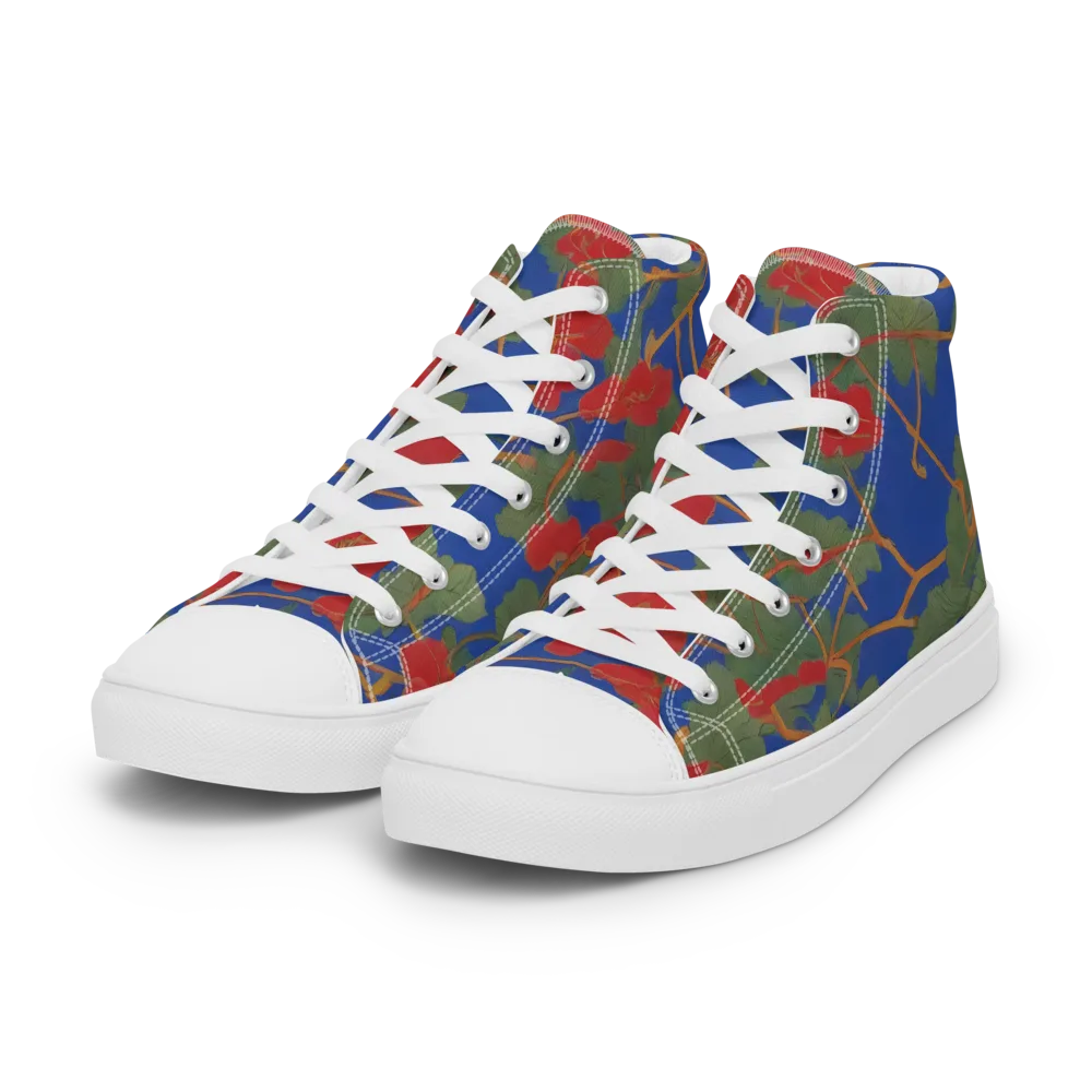 Scarlet Vine on Women's High Top Canvas Shoes — Left Front