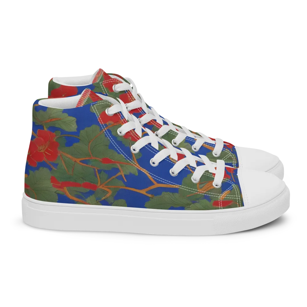Scarlet Vine on Women's High Top Canvas Shoes — Right