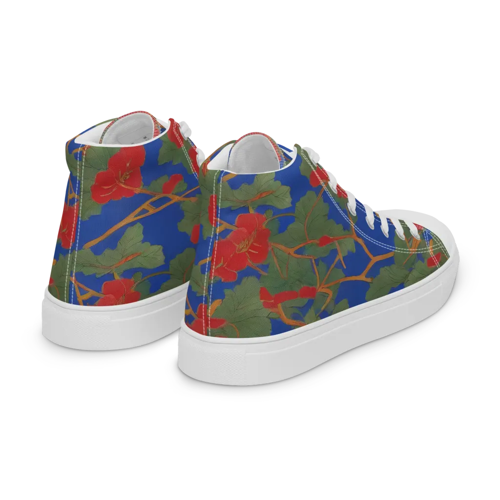 Scarlet Vine on Women's High Top Canvas Shoes — Right Back
