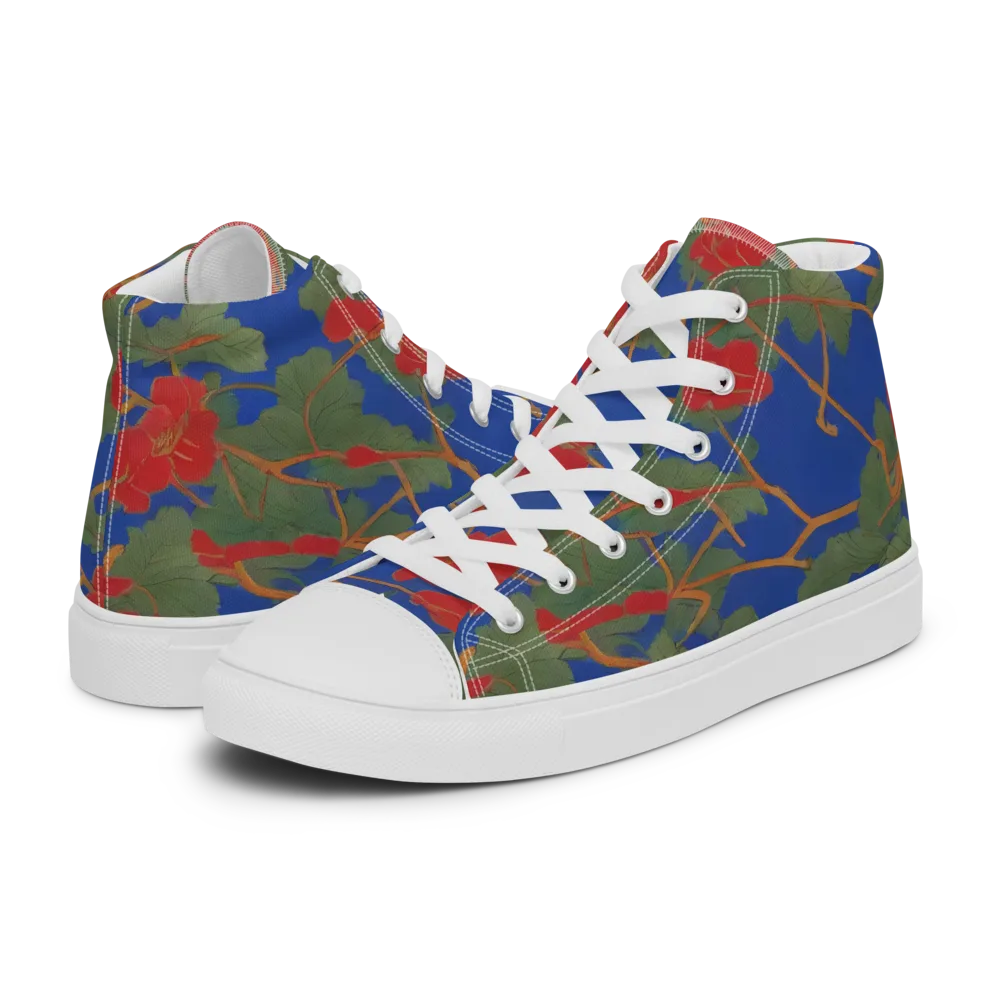 Scarlet Vine on Women's High Top Canvas Shoes — Left