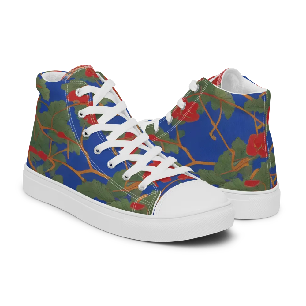 Scarlet Vine on Women's High Top Canvas Shoes — Right