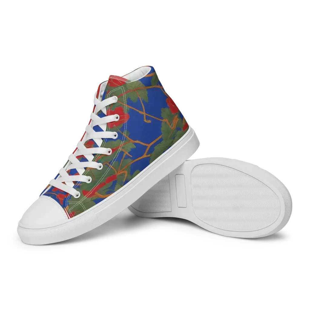 Scarlet Vine on Women's High Top Canvas Shoes — Left