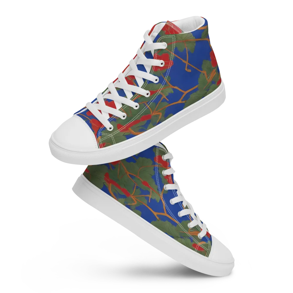 Scarlet Vine on Women's High Top Canvas Shoes — Front