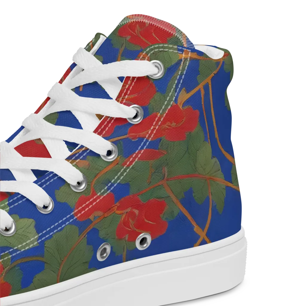 Scarlet Vine on Women's High Top Canvas Shoes — Product details 2