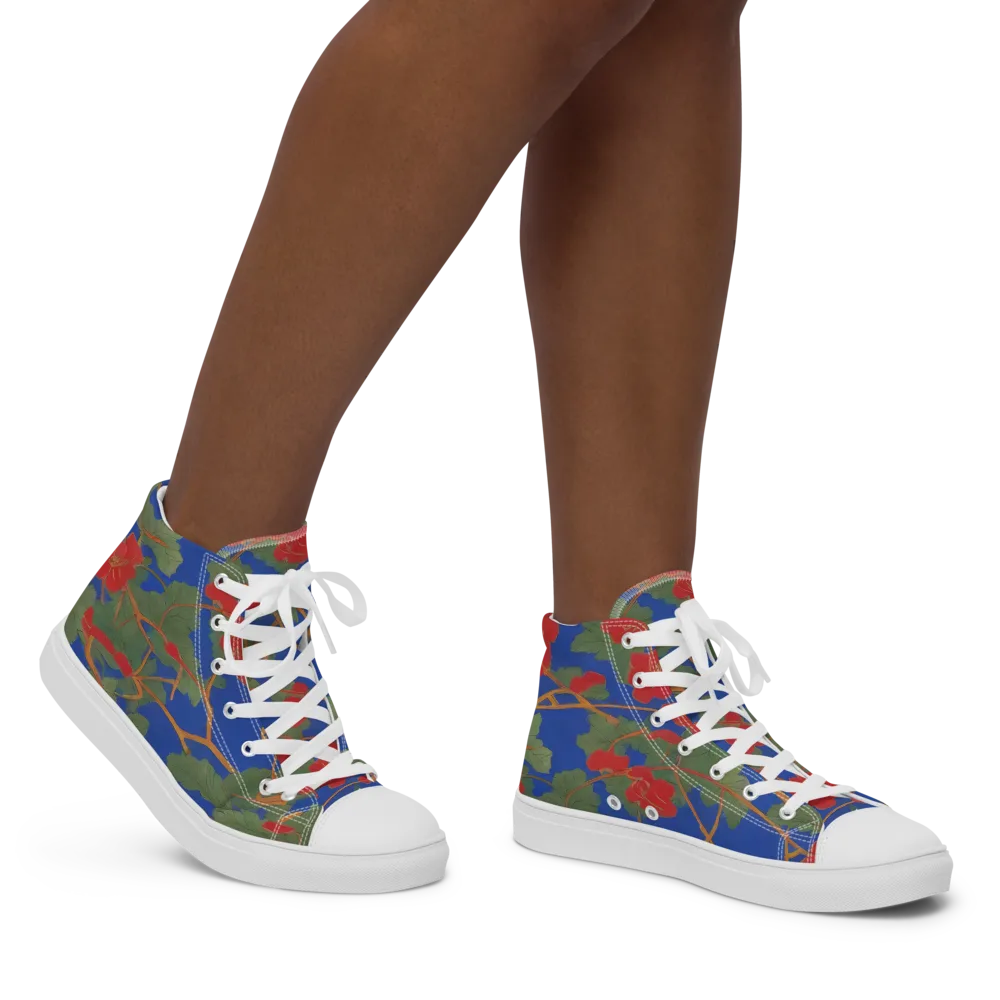Scarlet Vine on Women's High Top Canvas Shoes — Right