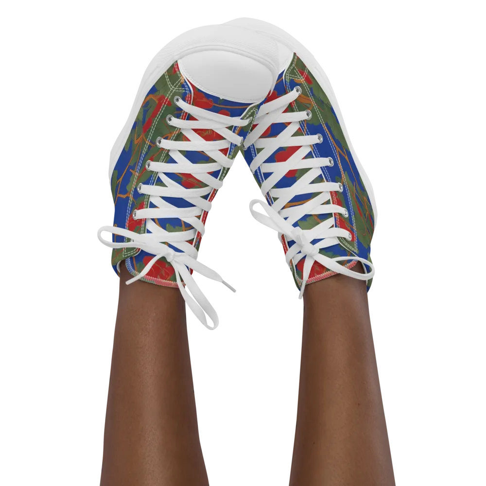 Scarlet Vine on Women's High Top Canvas Shoes — Front