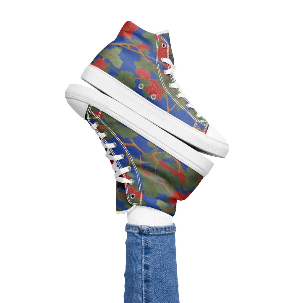 Scarlet Vine on Women's High Top Canvas Shoes — Left