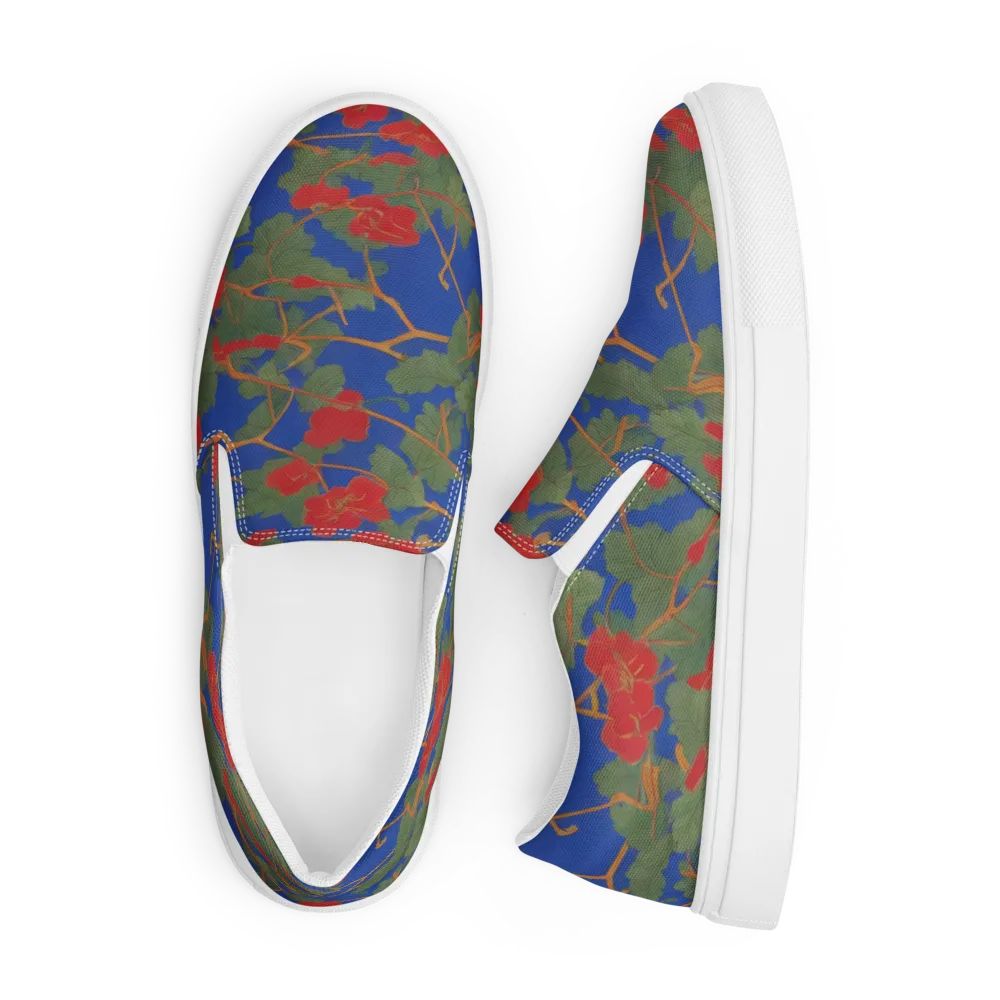 Scarlet Vine on Men's Slip-On Canvas Shoes — Front