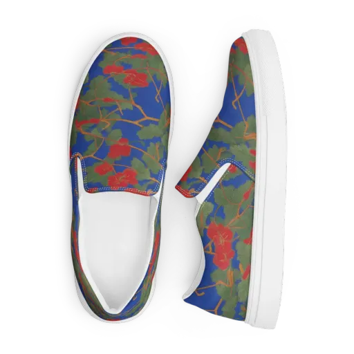 Scarlet Vine on a Men's Slip-On Canvas Shoes