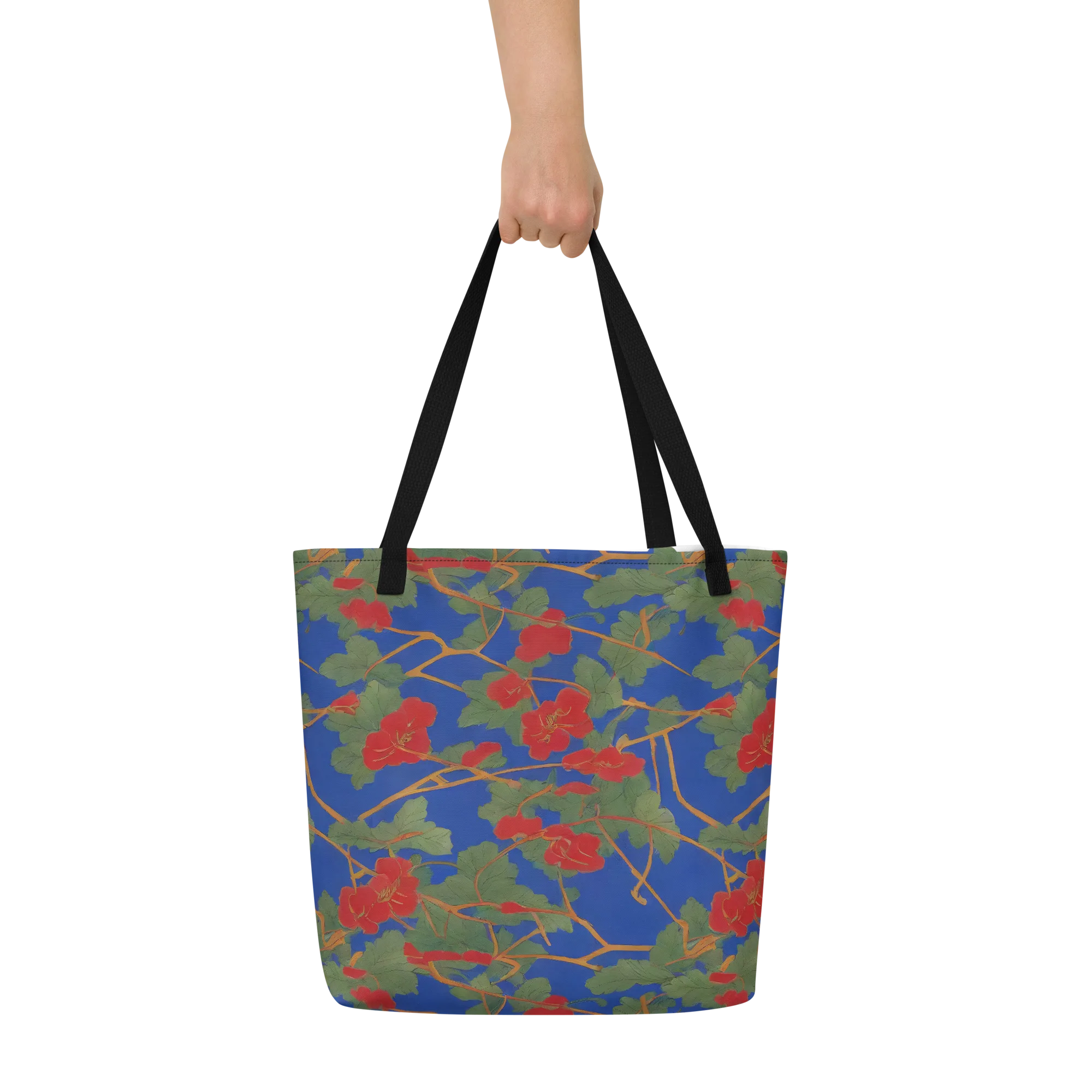 Scarlet Vine on Large Tote Bag W/ Pocket — Front