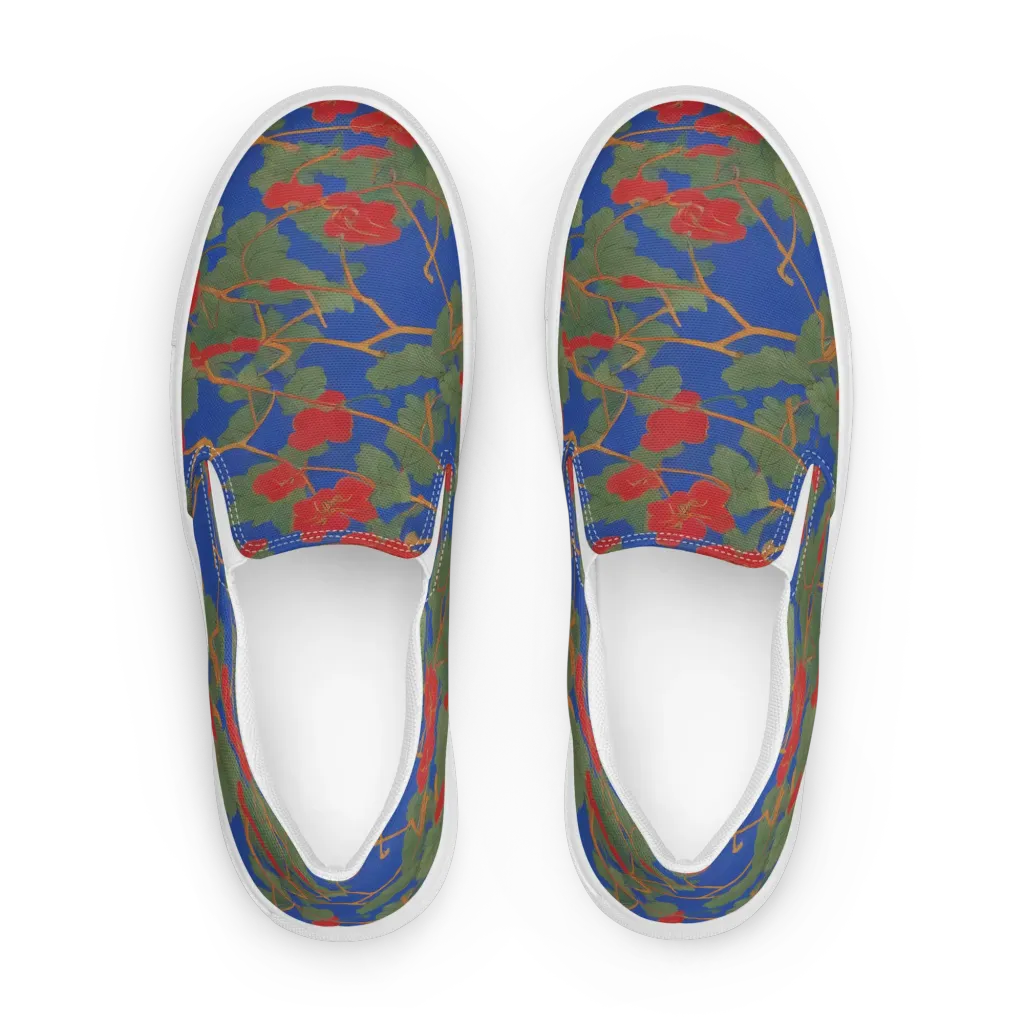 Scarlet Vine on Women's Slip-On Canvas Shoes — Front