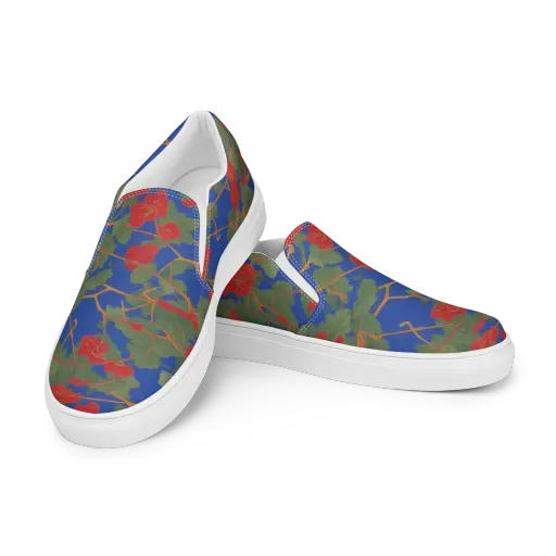 Scarlet Vine on a Women's Slip-On Canvas Shoes