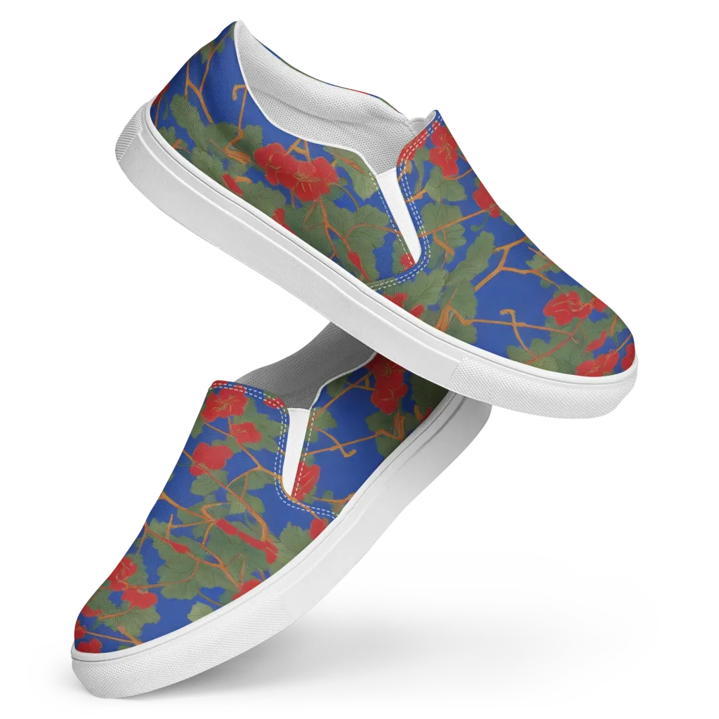 Scarlet Vine on Women's Slip-On Canvas Shoes — Front