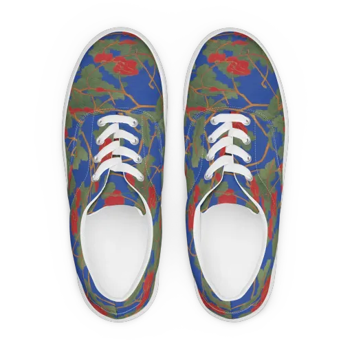 Scarlet Vine on a Men's Lace-Up Canvas Shoes
